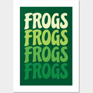 Repeating Frogs Text (Green) Posters and Art